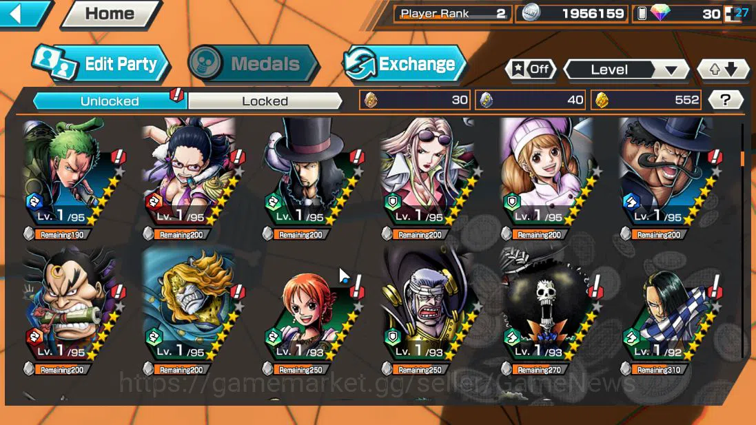 One Piece Bounty Rush Accounts Global| 5 EX| Gear 5 Luffy,T5E St.Jaygarcia,Divine image 6
