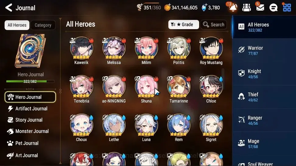 Epic Seven Accounts Collaboration Hero Asia Verif|43 ML(Zio,Belian,LC Belona,etc)+Many Colab 10