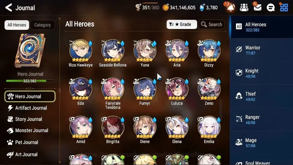 Epic Seven Accounts Collaboration Hero Asia Verif|43 ML(Zio,Belian,LC Belona,etc)+Many Colab 12