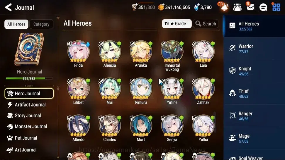 Epic Seven Accounts Collaboration Hero Asia Verif|43 ML(Zio,Belian,LC Belona,etc)+Many Colab 13
