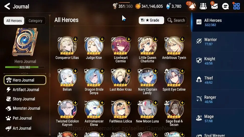 Epic Seven Accounts Collaboration Hero Asia Verif|43 ML(Zio,Belian,LC Belona,etc)+Many Colab 5