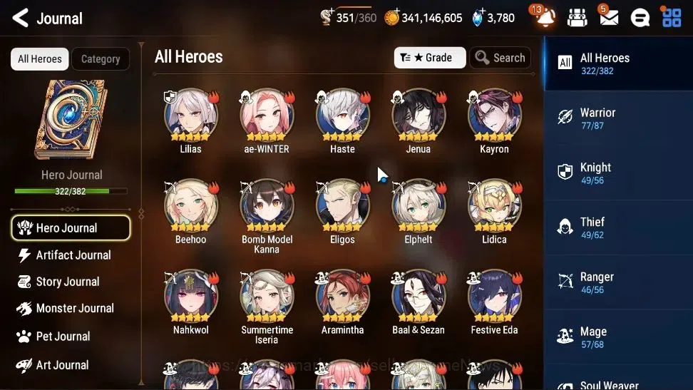Epic Seven Accounts Collaboration Hero Asia Verif|43 ML(Zio,Belian,LC Belona,etc)+Many Colab 9