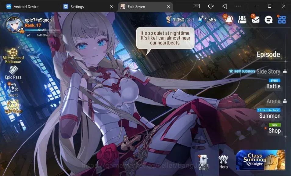 Epic Seven Accounts Starter Global Unverif |Starter|2 ML (TR Elvira,NC Landy)|PoH On|SS 1.5K|Stigma 2.5K|Gold 3.7M |Log 1
