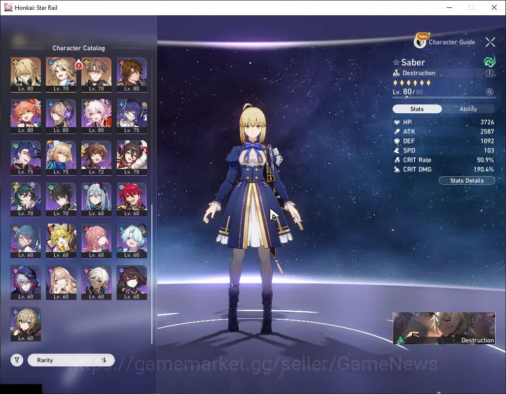 Honkai Star Rail Accounts ASIA|TL 70|21 Limited|[Acheron,Casto]+Sign,Saber,C image 12