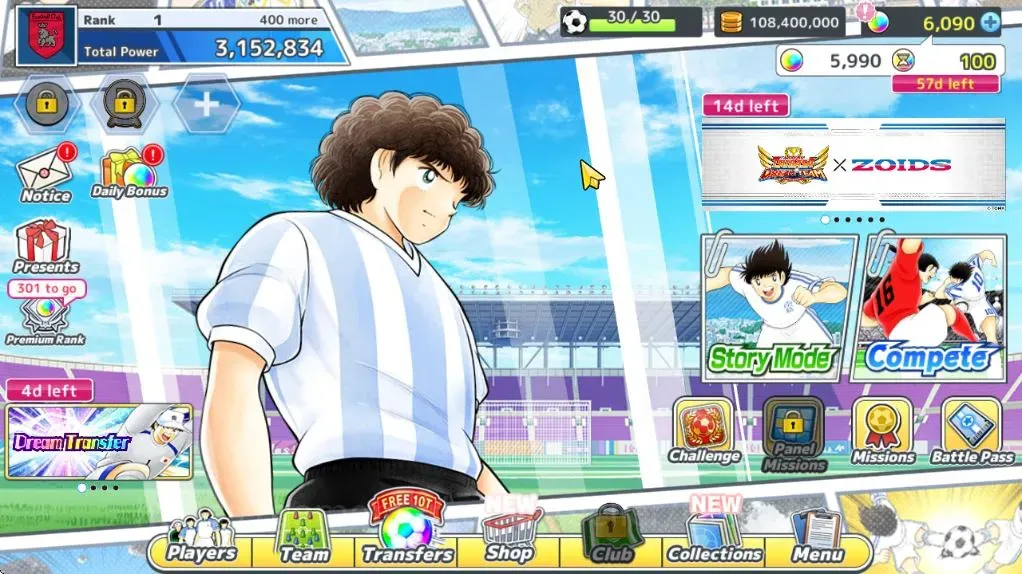 Captain Tsubasa: Dream Team Accounts Global |Ready Gacha & Fresh Story |Power 3M |6090 Dreamballs |11 UR (Schweil,Karl 1