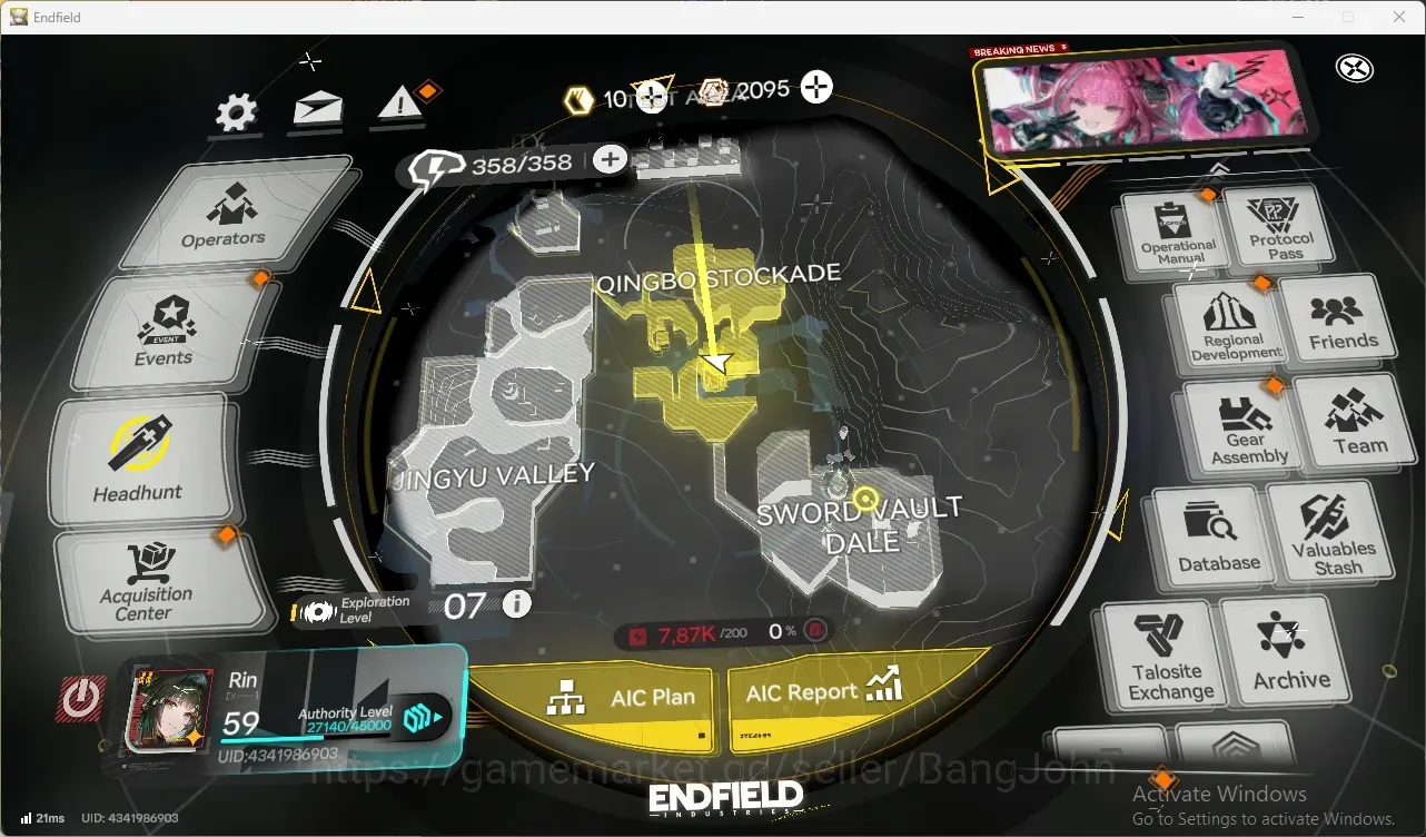 Arknights: Endfield Accounts ASIA |Lv 59|5 Limit Char|Typhoeus,(Arcane,Liino,Mi fu,Zhuang Fangyi)+Sign|6x6*STD 1
