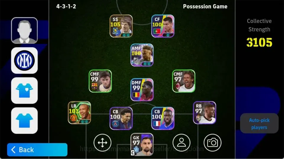 eFootball Accounts Mobile|PW 3105|Glanfranco Zola Epic,Raul Epic,Mika image 1