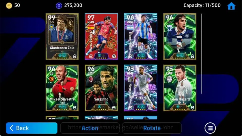 eFootball Accounts Mobile|PW 3105|Glanfranco Zola Epic,Raul Epic,Mika image 3