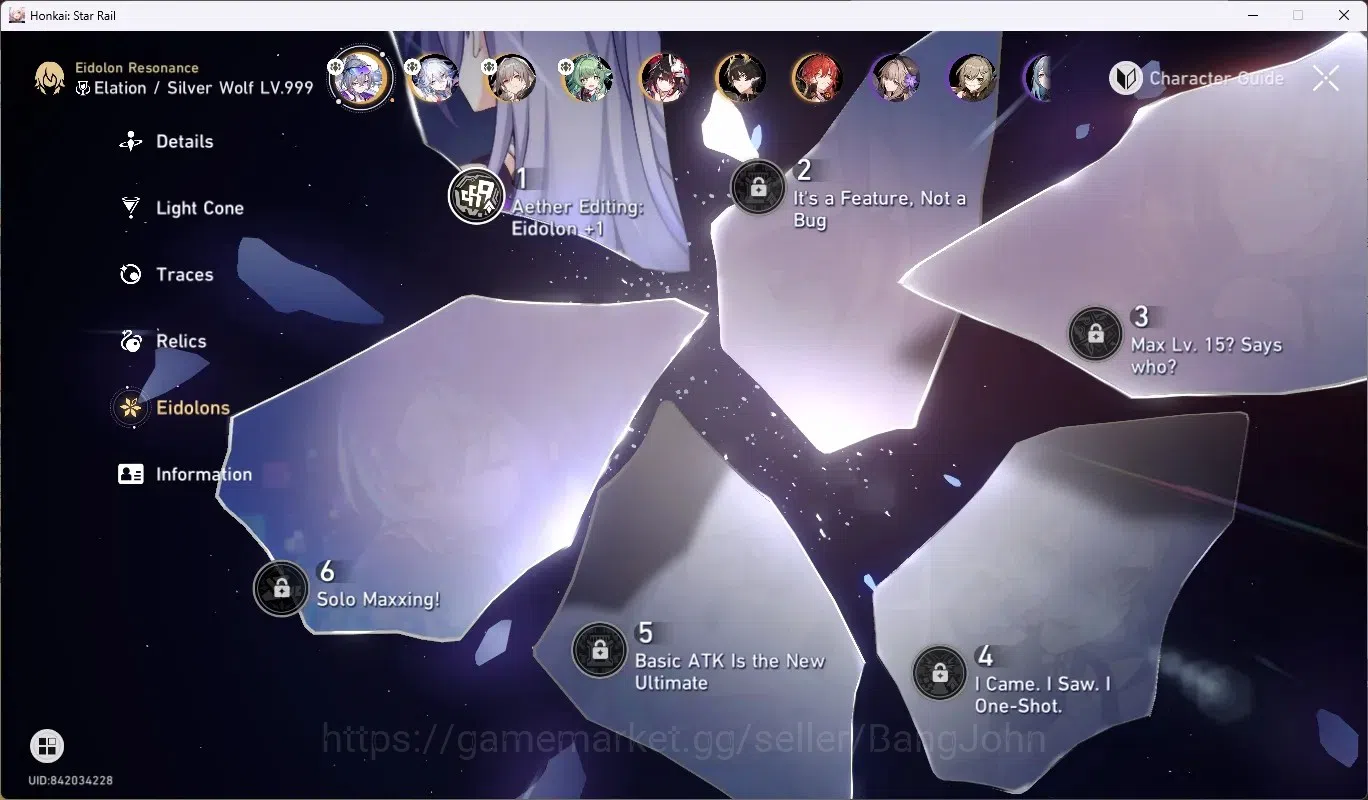 Honkai Star Rail Accounts ASIA|TL 61|3 Char Limited[Silver Wolf LV.999 E1+(S image 3
