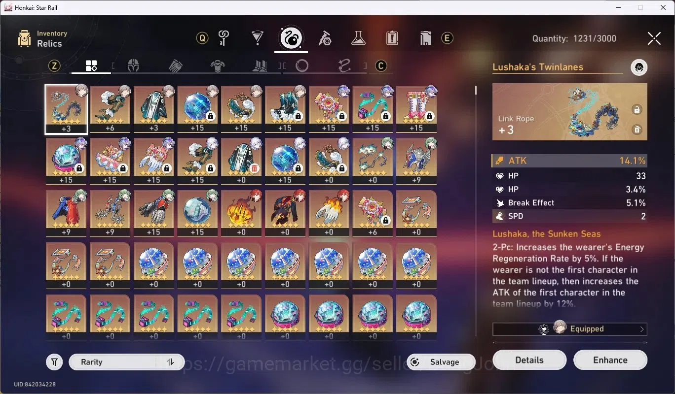 Honkai Star Rail Accounts ASIA|TL 61|3 Char Limited[Silver Wolf LV.999 E1+(S image 6