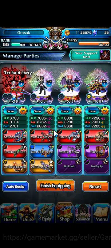 Grand Summoners Accounts Starter Global|Rank 55|Fresh Starter| 3 Ascend | Valerie, CF Milim, Diablo |Lpot 131|Check SS 3