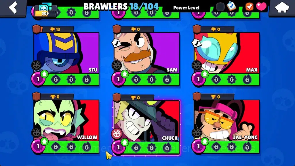 Brawl Stars Accounts 509 Trophy|18 Brawlers 1 Max (Byron)|7k PP|2 Mythic (Gridiron Otis,Ringmaster Byron),6 Epic Skin|CN 9