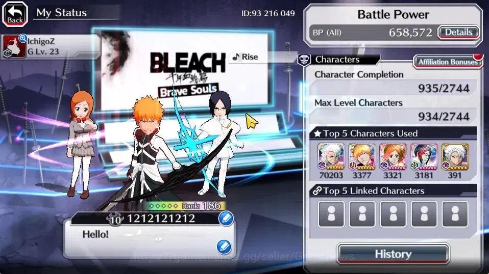 Bleach: Brave Souls Accounts [GLOBAL]51K Orb|2 New Renewed Ichigo,Ichigo 10th A image 3
