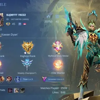 Mobile Legends: Bang Bang Accounts Collector Global|Skin 173|Renowned|PRIME Granger,STAR Hayabusa,Collector Natalia,PACE
