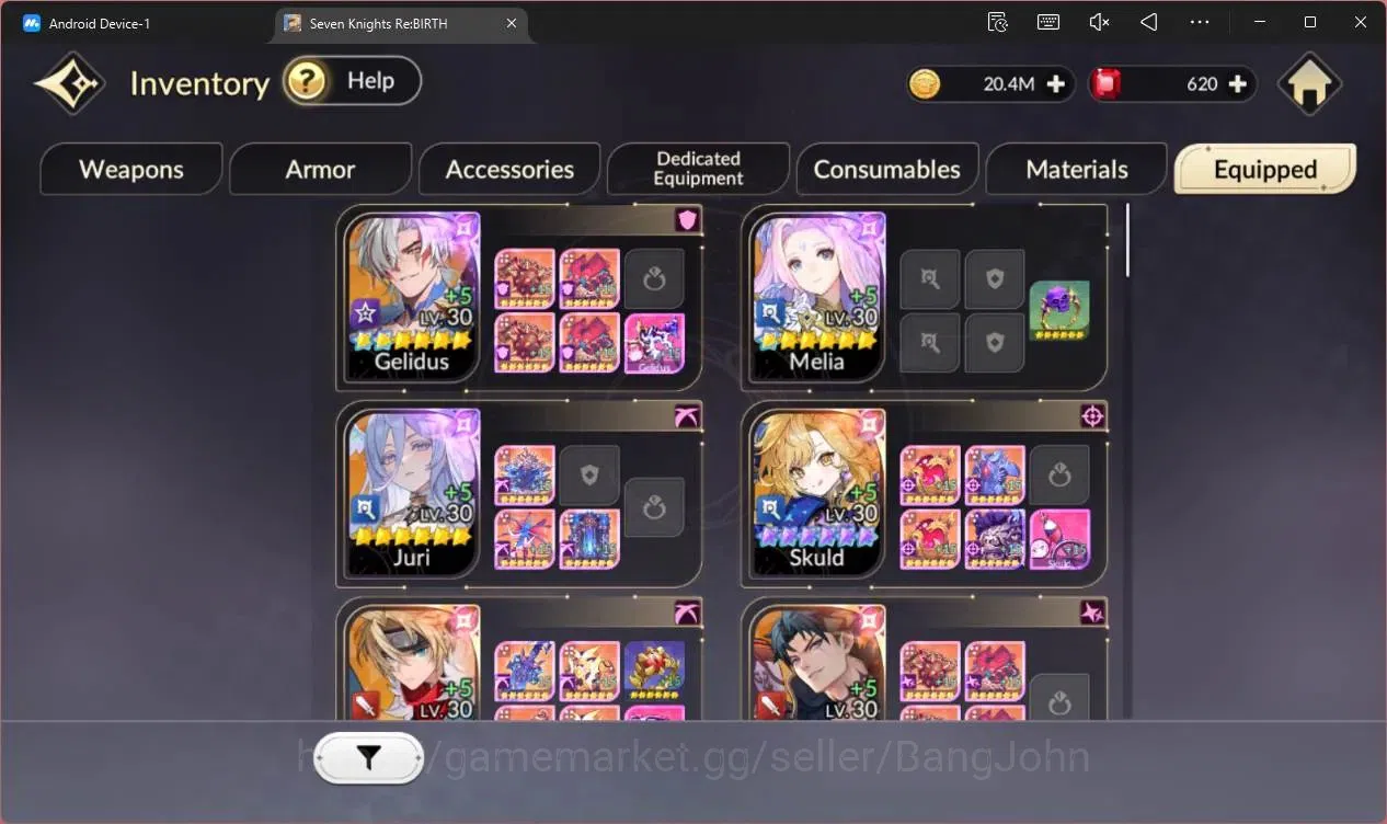 Seven Knights Re:Birth Accounts Global |3 EX7 (Gelidus TC2,Melia TC1,Juri)|26 TC6( image 11