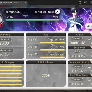 Seven Knights Re:Birth Accounts Global |3 EX7 (Gelidus TC2,Melia TC1,Juri)|26 TC6( image 1