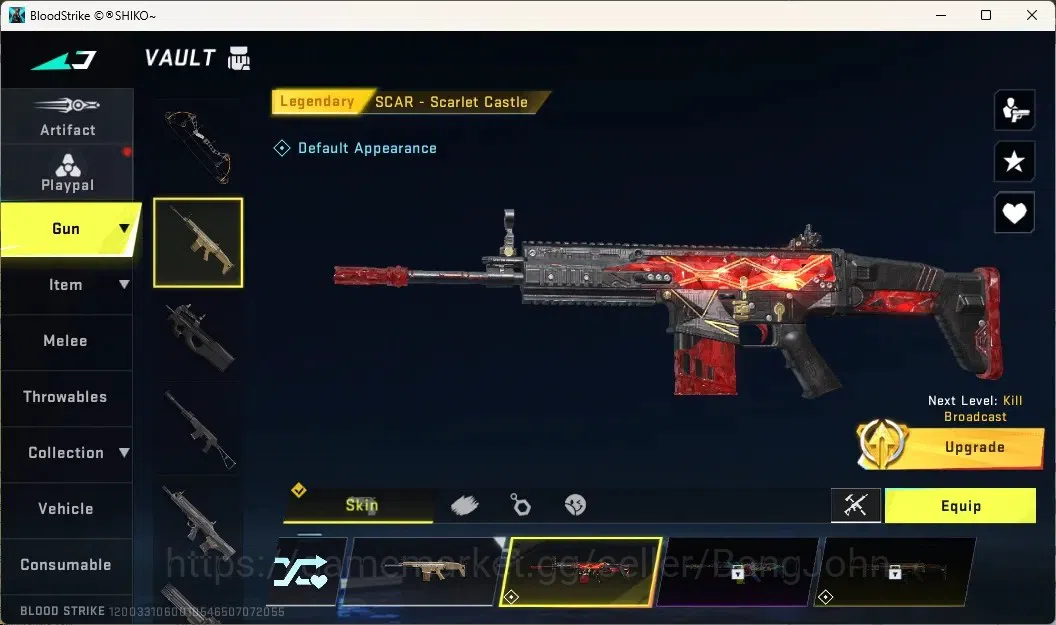 Blood Strike Accounts Others ASIA | 1 ULTRA Striker: ZERO - Nullifier |Legendary Gun Scar-Scarlet Castle|Epic Skydive 3