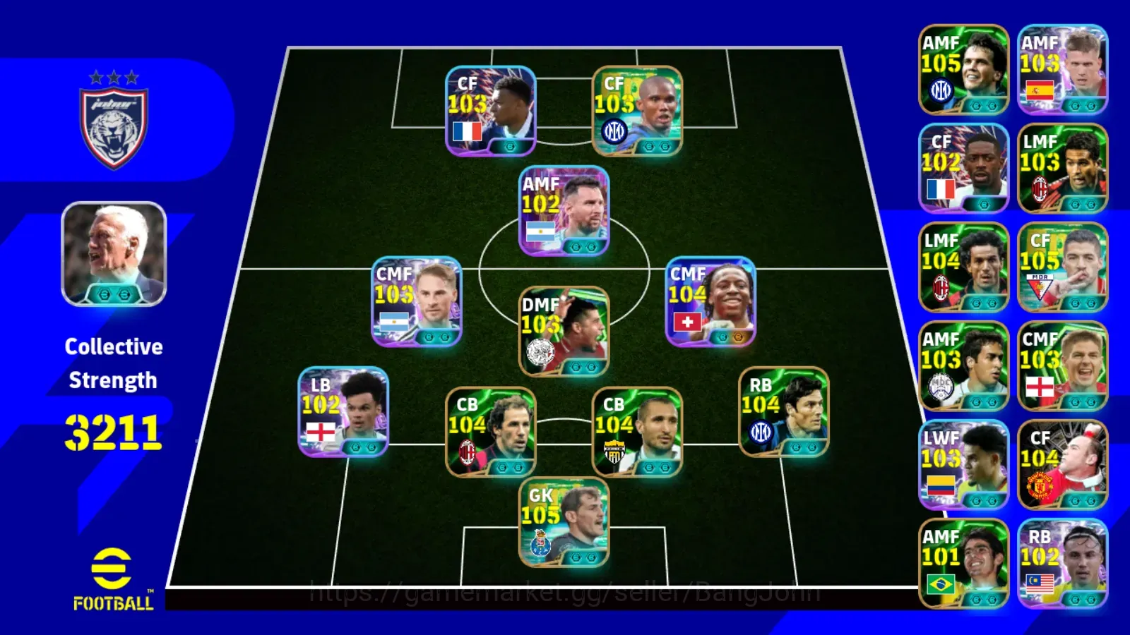 eFootball Accounts Legends & Iconic Players Android|PW 3211|Johan Manzambi Show T,Lothar Matthaus Epic,Franco Baresi 1