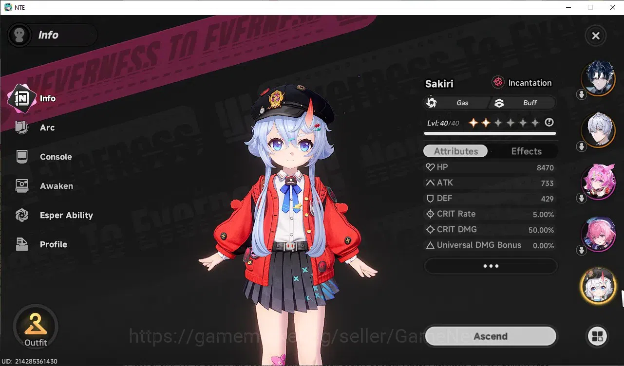 Neverness to Everness Accounts Global SEA|HL 29|TL 19|7 SSR 2 Limit [Shinku,Chaos],SakiriA1,BaicangA1|3 Glider|Male MC|Log 4
