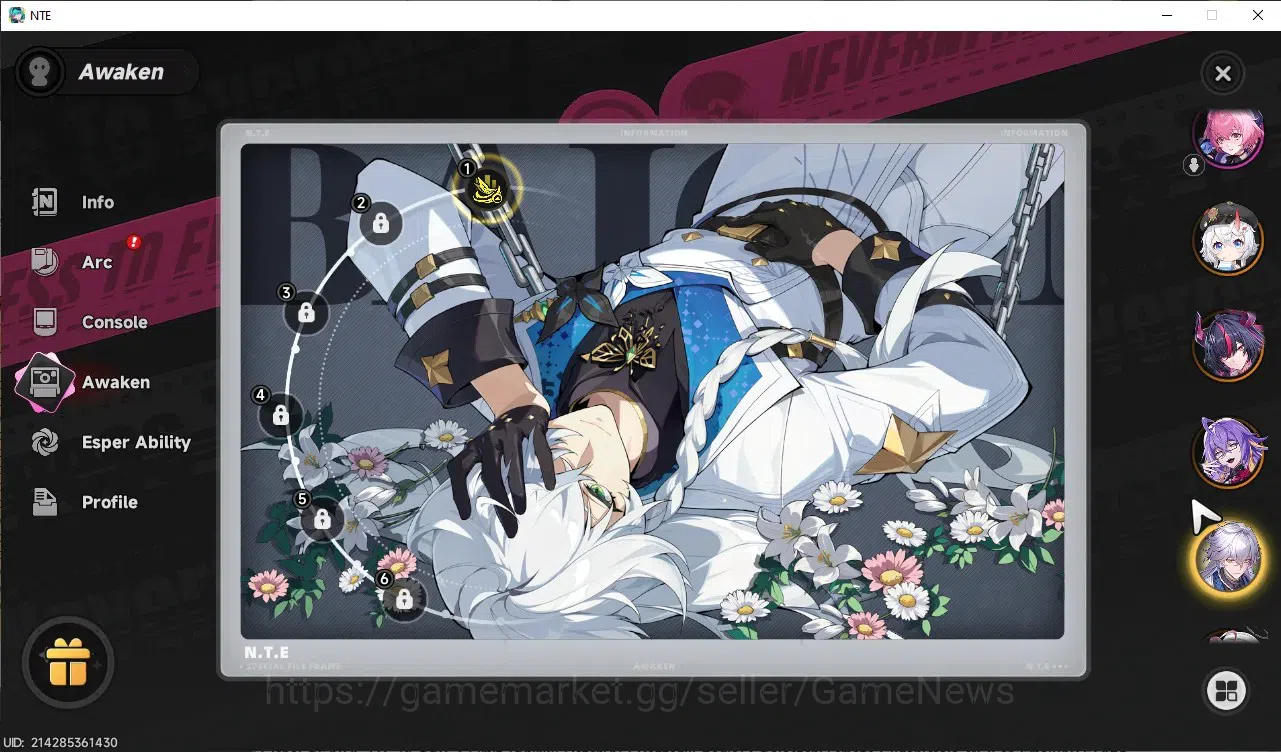 Neverness to Everness Accounts Global SEA|HL 29|TL 19|7 SSR 2 Limit [Shinku,Chaos],SakiriA1,BaicangA1|3 Glider|Male MC|Log 8