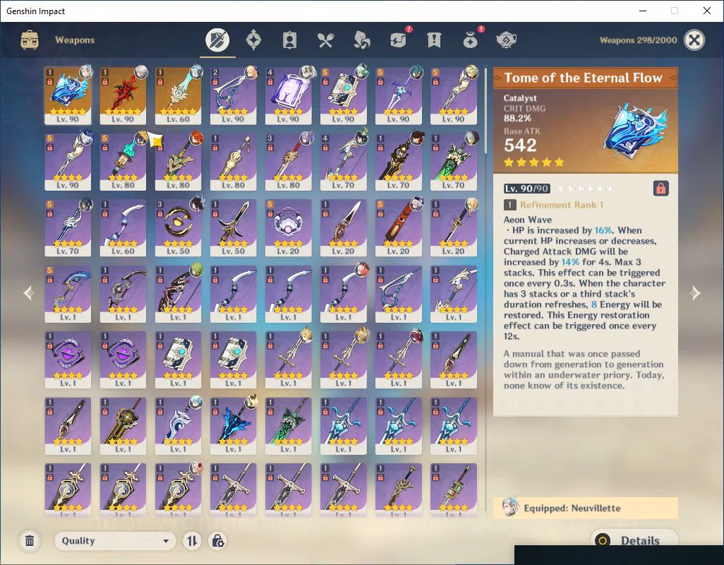 Genshin Impact Accounts ASIA |AR 56|4 Limited + 4(*5Weapon) |Neuvil+C3+Sin image 4
