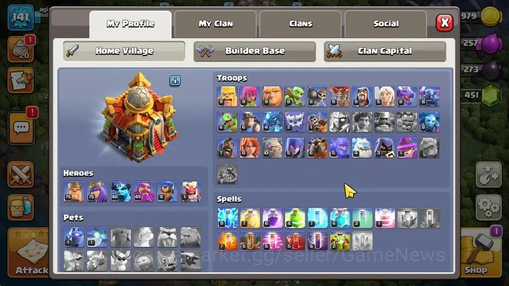 Clash of Clans Accounts TH 16-BH 8|LV 141|HH 9|BK 75,AQ 75,GW 49,MP 48,RC  image 2