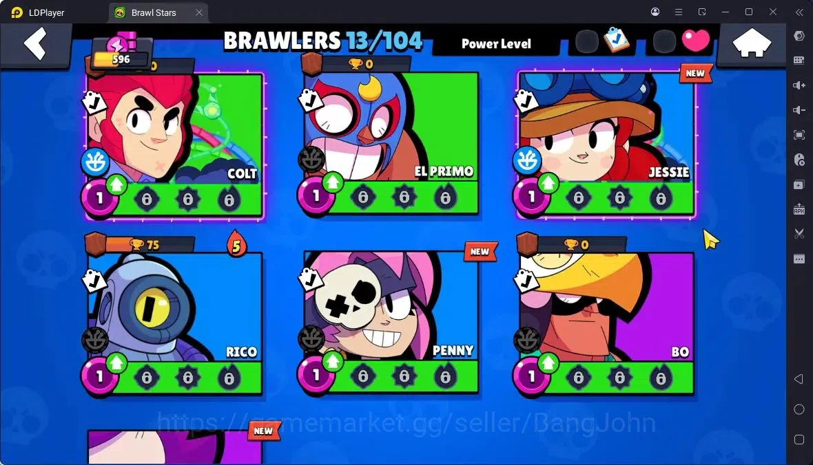 Brawl Stars Accounts Thropy 596 | 13 Brawler | 2 Max,1 MaxHC (Shelly)|1 Legend,1 Mythic,3 Epic Skin|2570 12