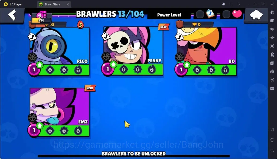Brawl Stars Accounts Thropy 596 | 13 Brawler | 2 Max,1 MaxHC (Shelly)|1 Legend,1 Mythic,3 Epic Skin|2570 13