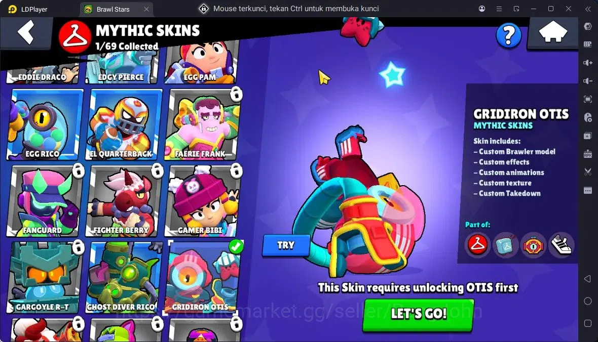 Brawl Stars Accounts Thropy 596 | 13 Brawler | 2 Max,1 MaxHC (Shelly)|1 Legend,1 Mythic,3 Epic Skin|2570 6