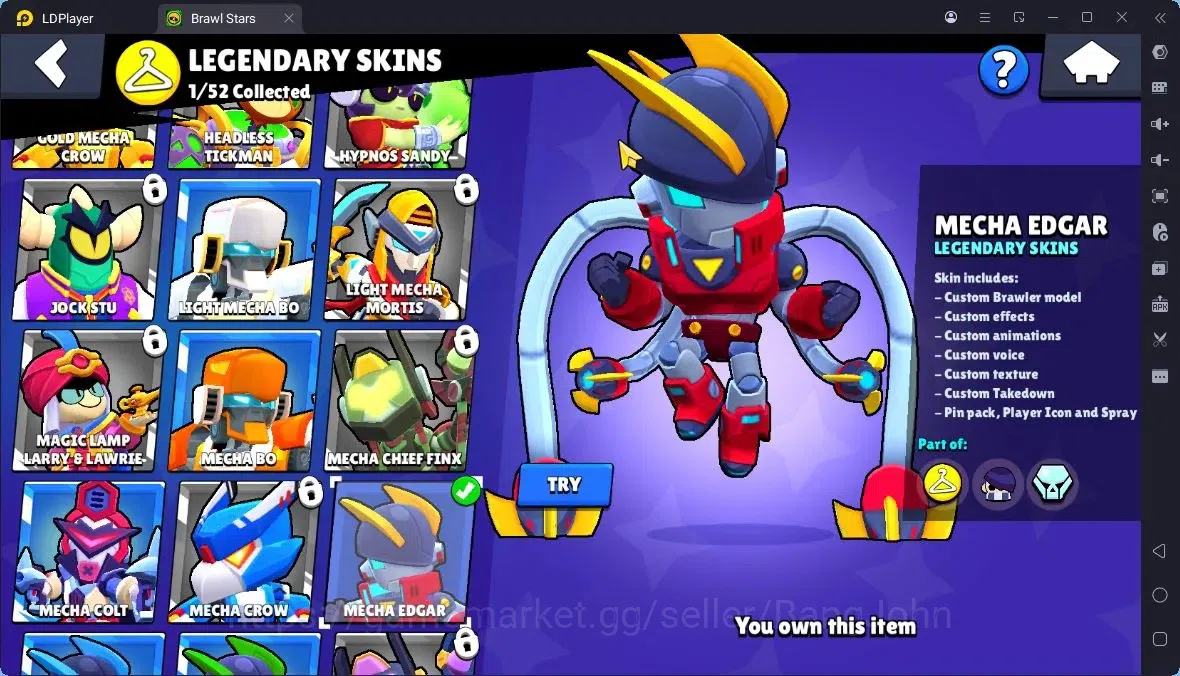 Brawl Stars Accounts Thropy 596 | 13 Brawler | 2 Max,1 MaxHC (Shelly)|1 Legend,1 Mythic,3 Epic Skin|2570 7