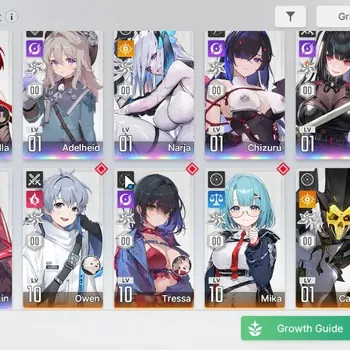 Chaos Zero Nightmare Accounts GLOBAL|Lv55|7 SSR(ArabellaM2+Sign,Adelheid,Narja,Chizuru,Rin,Khalipe,Mei Lin) 1 Combatant +1