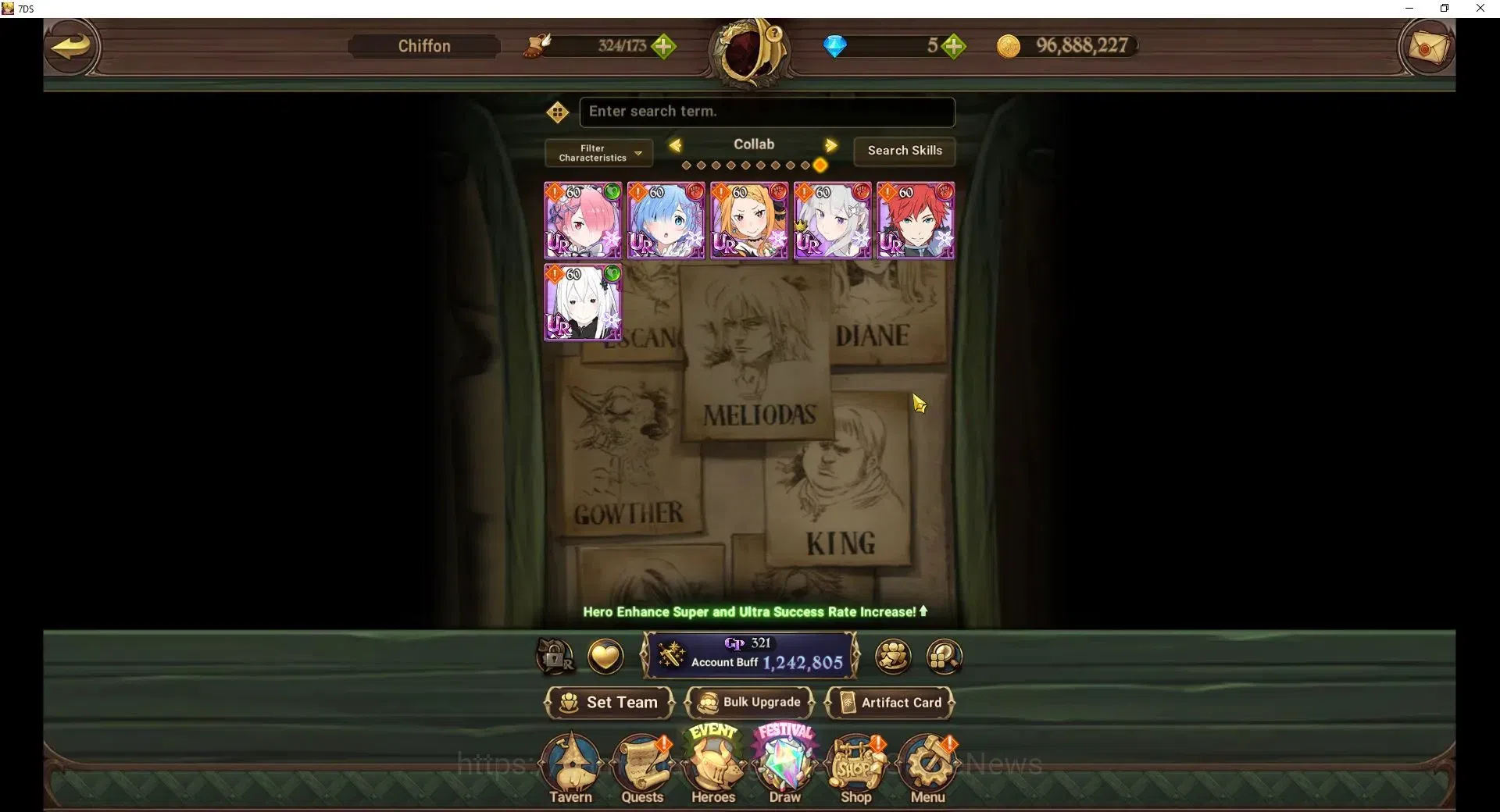 The Seven Deadly Sins: Grand Cross Accounts Global|1,2M CC|2 LR+8 UR+Collab ReZero|NMeli2/6,El image 4