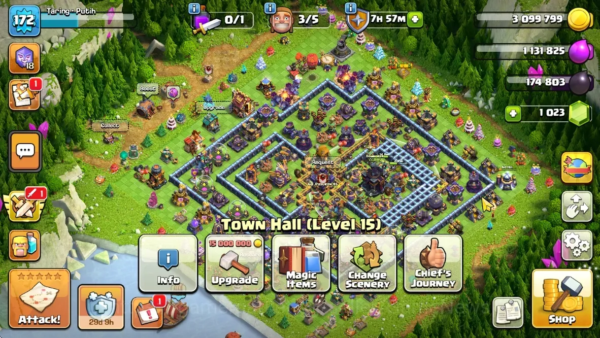Clash of Clans Accounts High-End LV 172|TH 15|HH 9|BH 9|Limited Skin|BK 69,AQ 79,MP 44,GW 50,RC 30,DD 5|BM 25,BC 15|1K 1