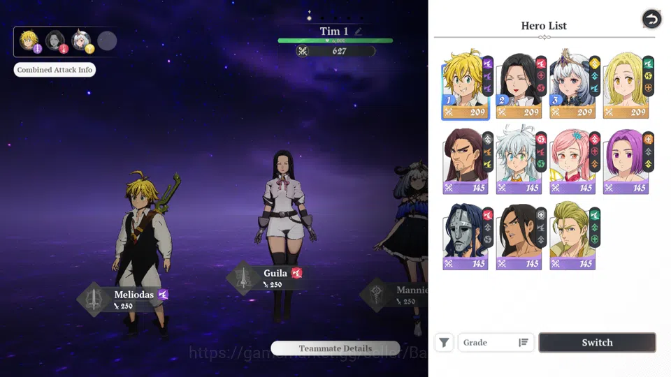 The Seven Deadly Sins: Origin Accounts EUROPE | Fresh Starter Lvl 2|4SSR|Meliodas,Guila,M image 2