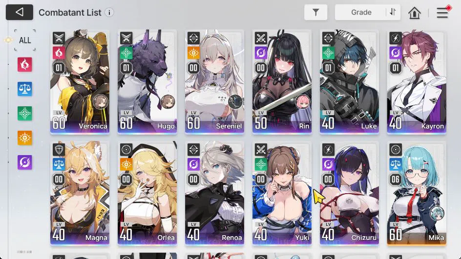 Chaos Zero Nightmare Accounts ASIA|Lv 51|11 SSR [Sereniel,Chizuru,Yuki,VeronicaM1,KayronM1,Etc]|13K Crystal+104 Rescue+21 3