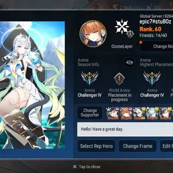 Epic Seven Accounts High-End Global|12ML (Zio, Belian, Ilnav ML belona, TML Etc.)|PoH|Theather Untouch|159 Mystic