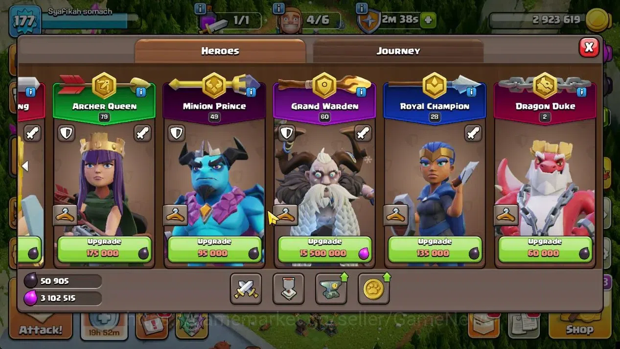 Clash of Clans Accounts High-End Lv 177|TH 15|HH 9|Limited Skin|BK 57,AQ 79,GW 60,MP 49,RC 28,DD 2|BM 28,BC 26|1187 Gems|CN 11