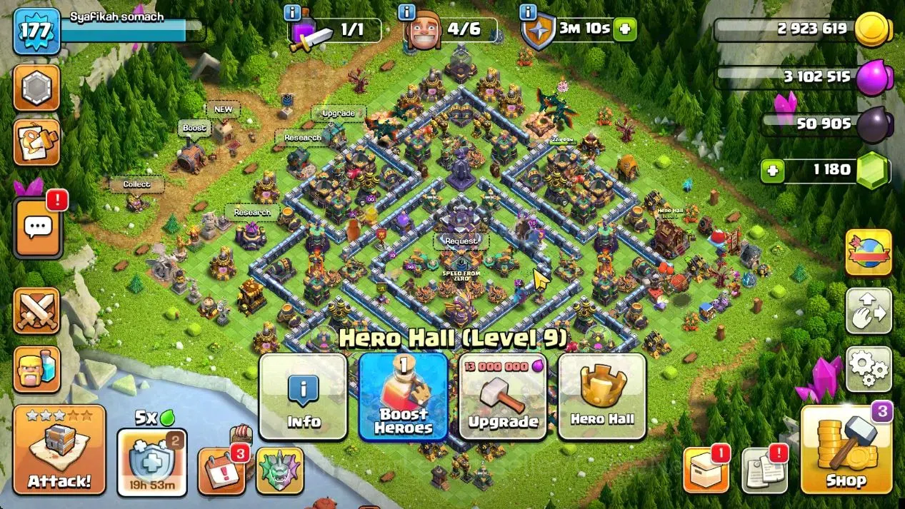 Clash of Clans Accounts High-End Lv 177|TH 15|HH 9|Limited Skin|BK 57,AQ 79,GW 60,MP 49,RC 28,DD 2|BM 28,BC 26|1187 Gems|CN 5