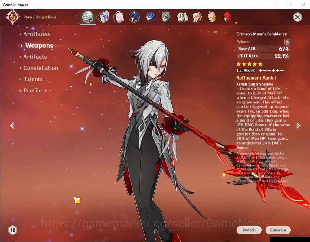 Genshin Impact Accounts ASIA|AR 56|4 Limited + 4 (*5 Weapon)|ArlecchinoC1+ image 3