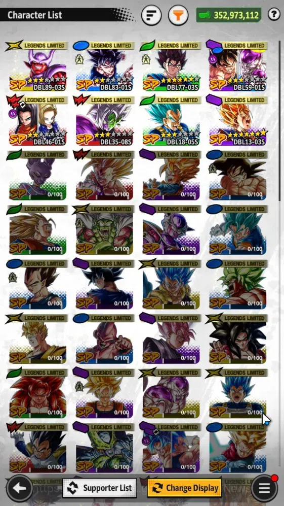 Dragon Ball Legends Accounts 352M TotalPower|LV157|4UL+1LR+8LL|SSG SS Gogeta,Om image 5