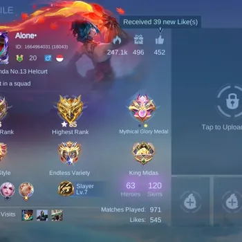 Mobile Legends: Bang Bang Accounts Collector H 63|S 120|Expert|HighGlory 85|Sanrio Floryn|Collector YSS,Hellcurt|LBox