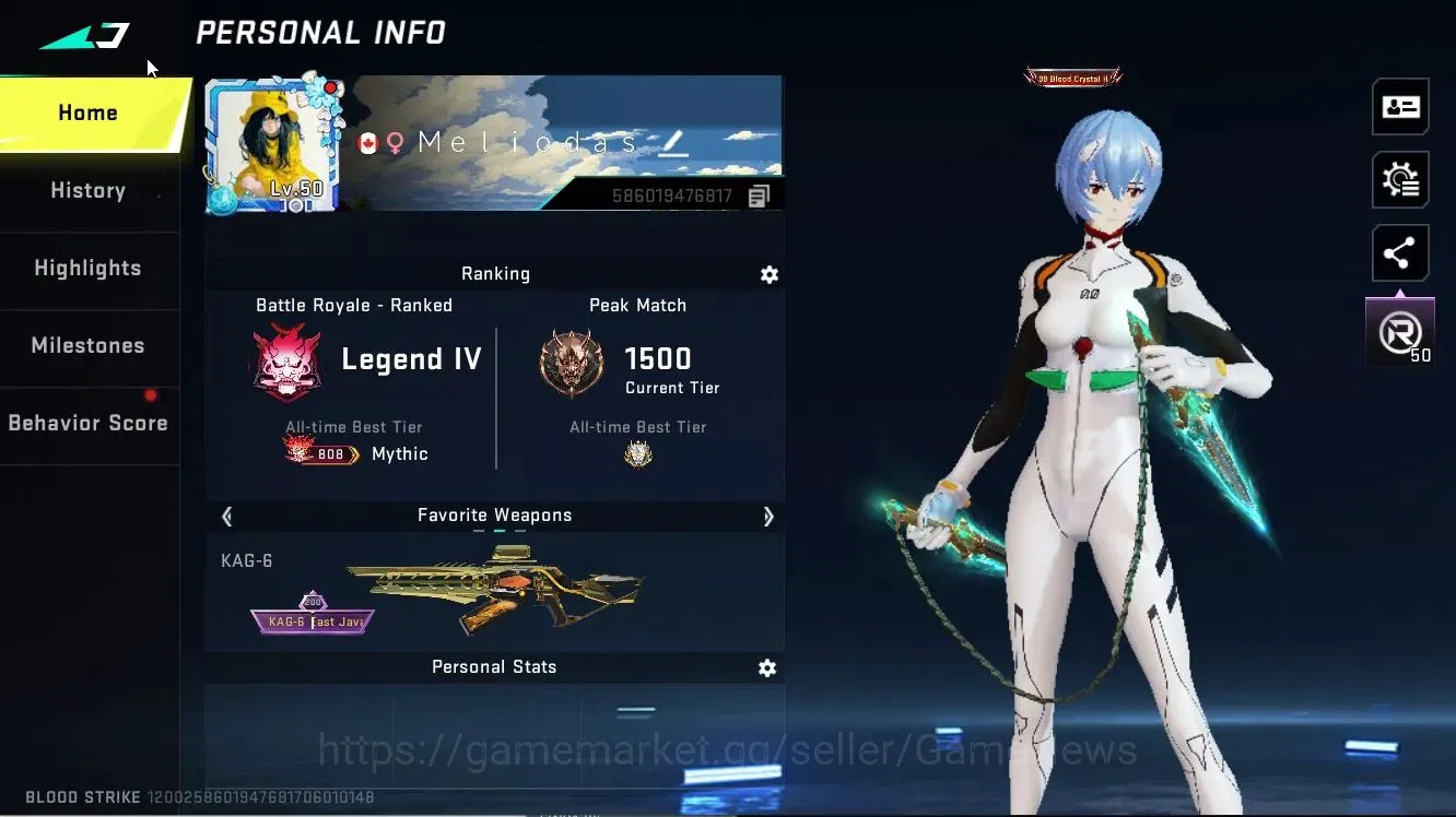 Blood Strike Accounts ASIA|ETERNAL[KRAKEN,MELEE Chainblade,M700,AUG Lv5, image 2