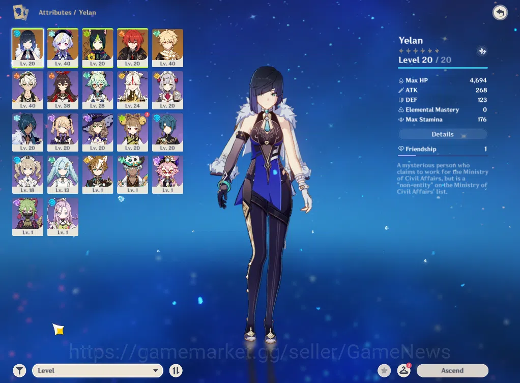 Genshin Impact Accounts ASIA|AR 24|1 Limited+17(*4Character)|Yelan,Diluc,T image 9