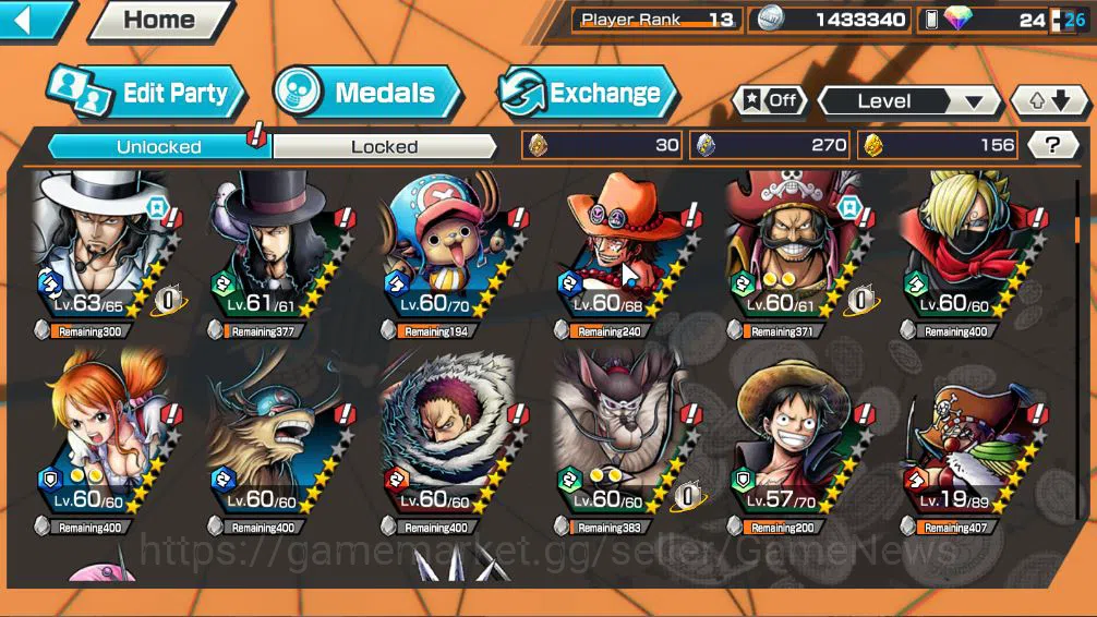 One Piece Bounty Rush Accounts Global|4 EX|Seraphim S-Snake,Awakened Form robb Lu image 7