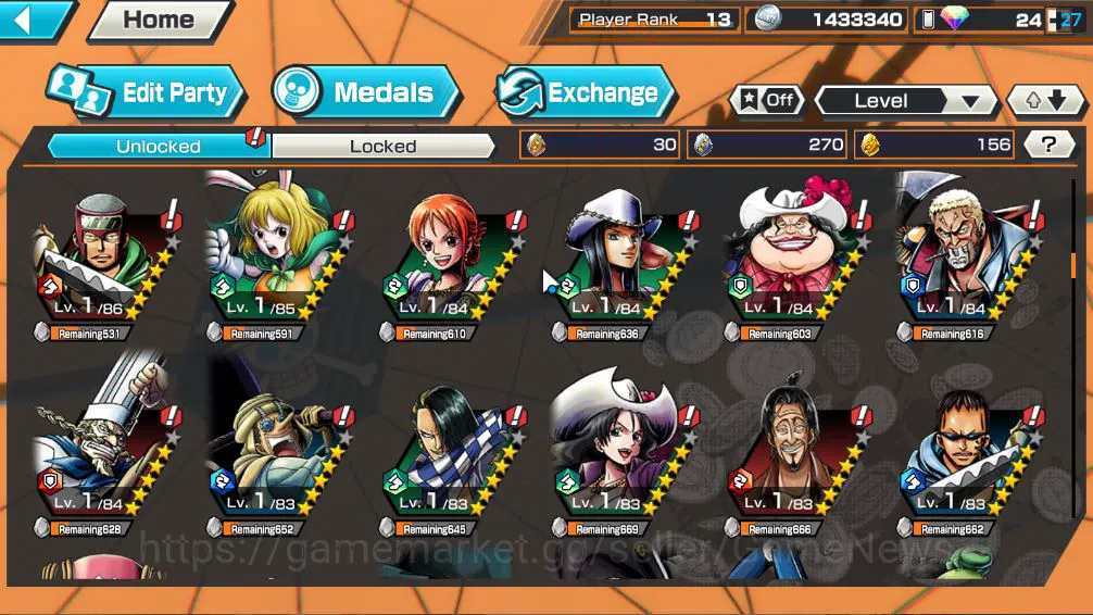 One Piece Bounty Rush Accounts Global|4 EX|Seraphim S-Snake,Awakened Form robb Lu image 8