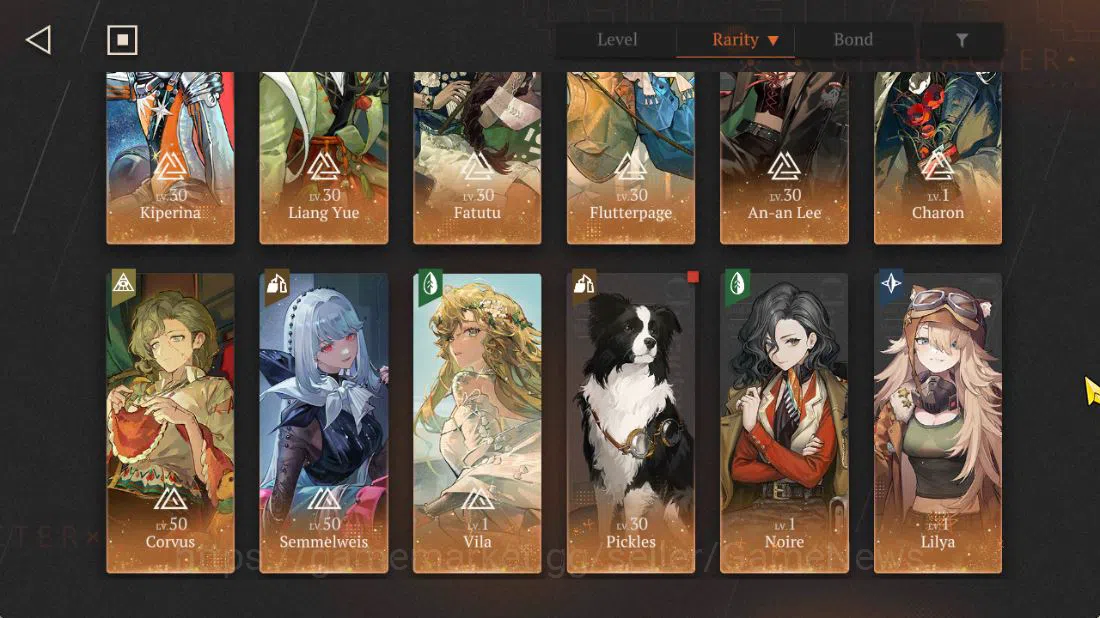 Reverse: 1999 Accounts Midgame GLOBAL|Lv43|12*6Crew(2Limit)|[LiangYue,Charon],(Kiperina,Flutterpage)+Psy|Unilog 3