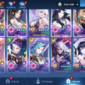 Mobile Legends: Adventure Accounts Global 70***|Lv.268|Camp 74-4|VIP 10|Power: 981M|9 Nexus|58 Awakening|Hero 249|14 UR|6