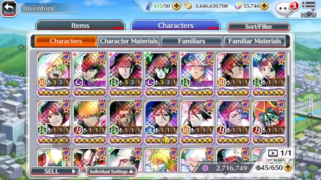 Bleach: Brave Souls Accounts High-End Global|BP 1,3M+1K CC|55K Orb|2 MT|5 TYBW26 Gremy,Aizen,Ichigo,Etc,11th 1