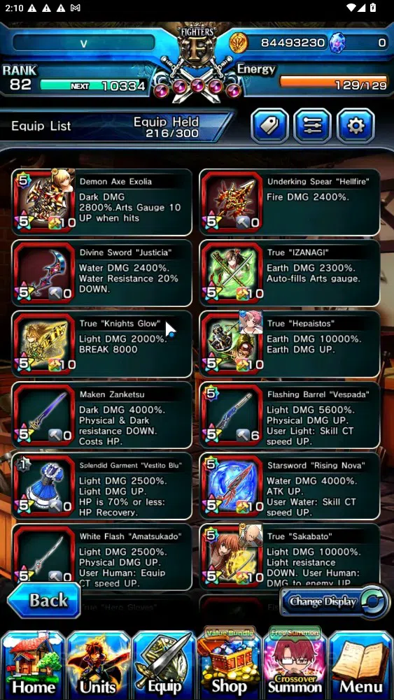 Grand Summoners Accounts End-Game Global|Rank 55|1 SP Art|16 Ascend+6 TW|(Emiya,Saitama,Fern,Jiji,Isliid HP,SS 11
