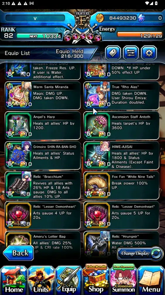 Grand Summoners Accounts End-Game Global|Rank 55|1 SP Art|16 Ascend+6 TW|(Emiya,Saitama,Fern,Jiji,Isliid HP,SS 15